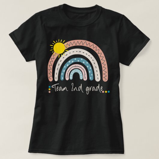 2e klas van team voor het K-plein, leraar regenboo T-shirt (Design voorkant)