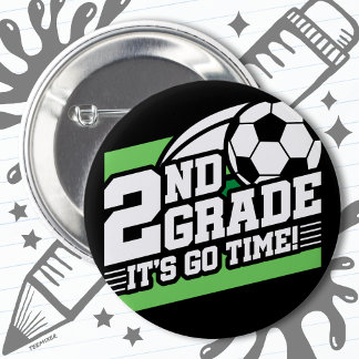 2e klas voetbal Football eerste dag terug naar sch Ronde Button 5,7 Cm
