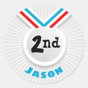 2e plaats ronde sticker