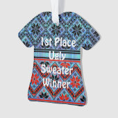 2e plaats Ugly kerstSweater Contest Ornament (voorkant)
