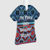 2e plaats Ugly kerstSweater Contest Ornament (voorkant)
