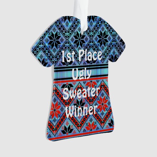 2e plaats Ugly kerstSweater Contest Ornament (voorkant)