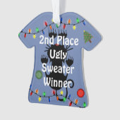 2e plaats Ugly kerstSweater Contest Ornament (voorkant)