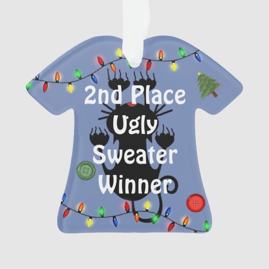 2e plaats Ugly kerstSweater Contest Ornament (voorkant)