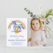 2e Rainbow Unicorn Birthday Invitations photo (Debout devant)