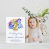 2e Rainbow Unicorn Birthday Invitations photo