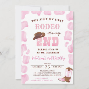 2e Rodeo Cowgirl Invitations d'anniversaire
