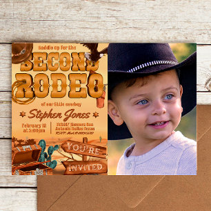 2e Rodeo Landschapsuitnodiging met Afbeelding Kaart