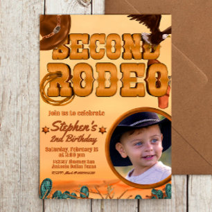 2e Rodeo verjaardagsuitnodiging met afbeelding Kaart
