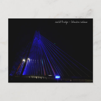 2e Street Bridge-lite in blauw - Columbus Indiana Briefkaart