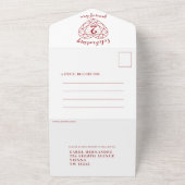 2e trouwdag, reuzenrood RSVP foto All In One Uitnodiging (Buitenkant)