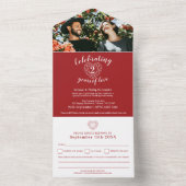 2e trouwdag, reuzenrood RSVP foto All In One Uitnodiging (Binnen)