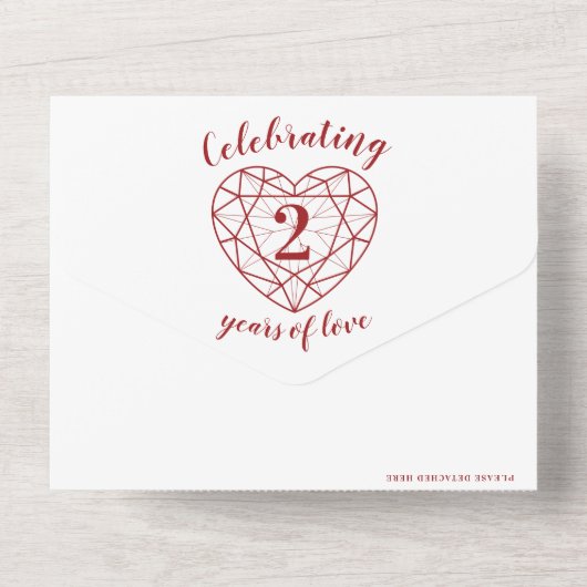 2e trouwdag, reuzenrood RSVP foto All In One Uitnodiging (Achterkant)