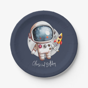 2e Twee De Maan Verjaardag Papieren Bordje