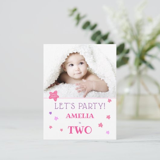 2e uitnodiging van de Birthday Party (Staand voorkant)