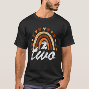 2e verjaardag 2 jaar oud verjaardag regenboog fami t-shirt