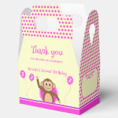 2e verjaardag Aap Roze Cream Party Bedankdoosjes (Geopend)