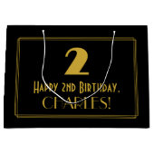 2e verjaardag — Art Deco Geïnspireerde look "2" en Groot Cadeauzakje (Voorkant)