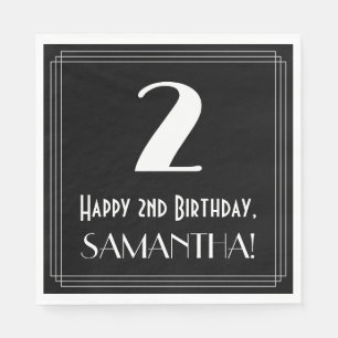 2e verjaardag ~ Art Deco Geïnspireerde look "2", n Servet