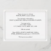 2e verjaardag: Art Deco Kijk "2", met naam Folie Uitnodiging (Achterkant)