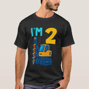 2e verjaardag boorinstallatie vrachtwagen speelgoe t-shirt