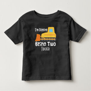 2e verjaardag Bulldozer Construction T-shirt