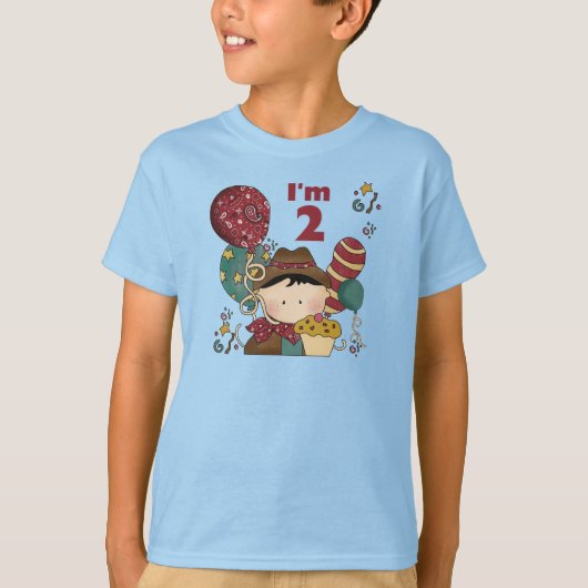 2e verjaardag Cowboy T-shirts en geschenken (Voorkant)