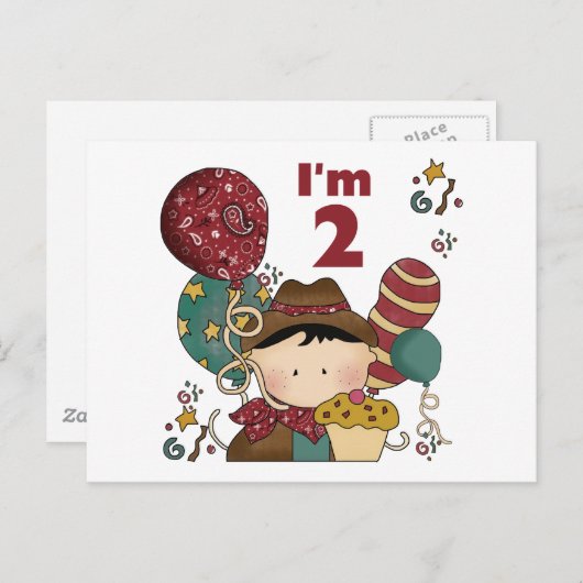 2e verjaardag Cowboy T-shirts en geschenken Briefkaart (Voorkant / Achterkant)