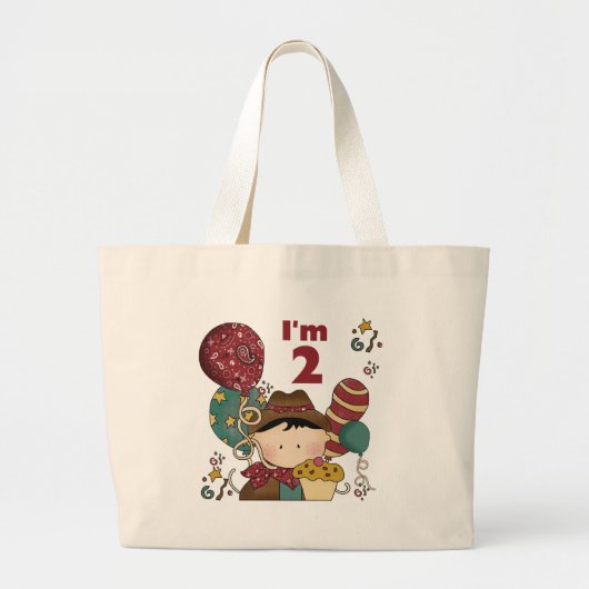 2e verjaardag Cowboy T-shirts en geschenken Grote Tote Bag (Voorkant)
