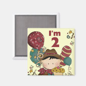 2e verjaardag Cowboy T-shirts en geschenken Magneet (Voorkant / Achterkant)