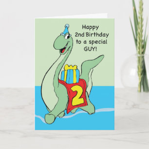 2e verjaardag Dinosaur Boy, met Cadeau en Pet Kaart