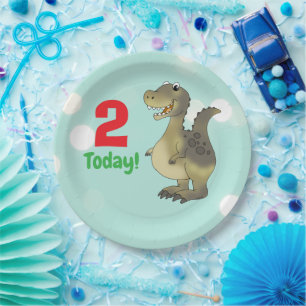 2e verjaardag dinosaurus verjaardag - 2e verjaarda papieren bordje