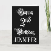 2e verjaardag: Fancy, elegant script + aangepaste  Kaart (Voorkant)
