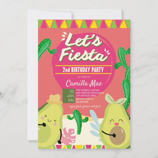 2e verjaardag Fiesta Kaart (Voorkant)