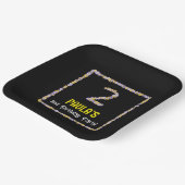 2e verjaardag: Floral Flowers Number, Custom Name Papieren Bordje (Gebogen)