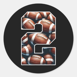 2e Verjaardag Football Boy Shirt 2 Jaar Oud Veld P Ronde Sticker