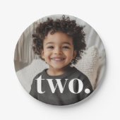 2e verjaardag foto - twee papieren bordje (Voorkant)