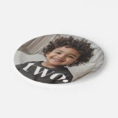 2e verjaardag foto - twee papieren bordje (Gekanteld)