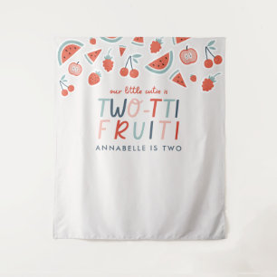 2e verjaardag fruit rood zomer kinderfeestje wandkleed