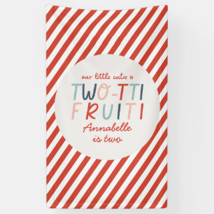 2e verjaardag fruit zomer kinderfeestje streep spandoek