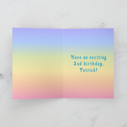 2e verjaardag — Fun Cake & Candle, met aangepaste Kaart (Binnen)