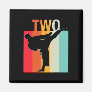 2e Verjaardag Gift Karate Retro Taekwondo Martial  Magneet