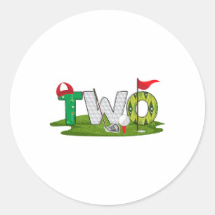 2e verjaardag golfthema 2 jaar oude Kinder sport d Ronde Sticker