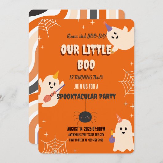 2e verjaardag Halloween uitnodiging (Voorkant / Achterkant)