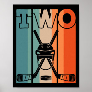 2e verjaardag hockey 2 jaar oud 2jr jongens meisje poster