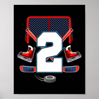 2e verjaardag jongen ijshockey thema 2 jaar oud fe poster