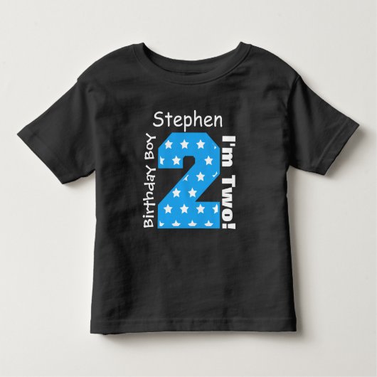 2e Verjaardag Jongen STERREN Aangepaste Naam V14 Kinder Shirts (Voorkant)