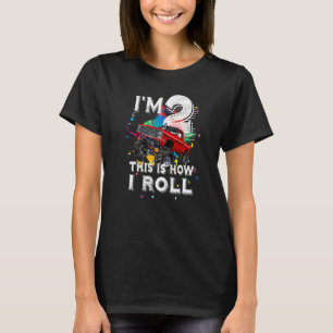 2e Verjaardag Kinderen Ik ben 2 Monster Vrachtwage T-shirt