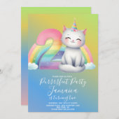 2e verjaardag Kitten Regenboog Feest Kaart (Voorkant / Achterkant)