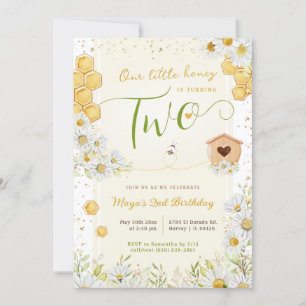 2e verjaardag Kleine honingliefje Tweede meisje Kaart